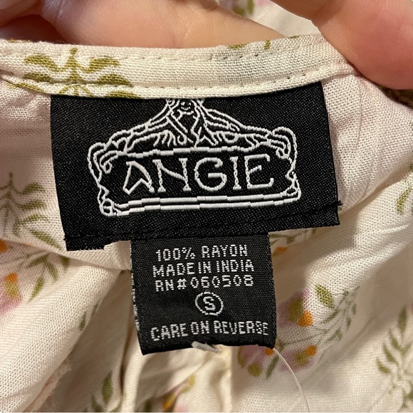 Angie Women's Border Print Dress Eggnog Small - Picture 5 of 7